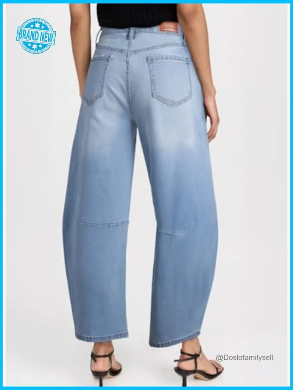Wide Leg Baggy Y2K Barrel Jeans Mid Rise Boyfriend Denim Pants